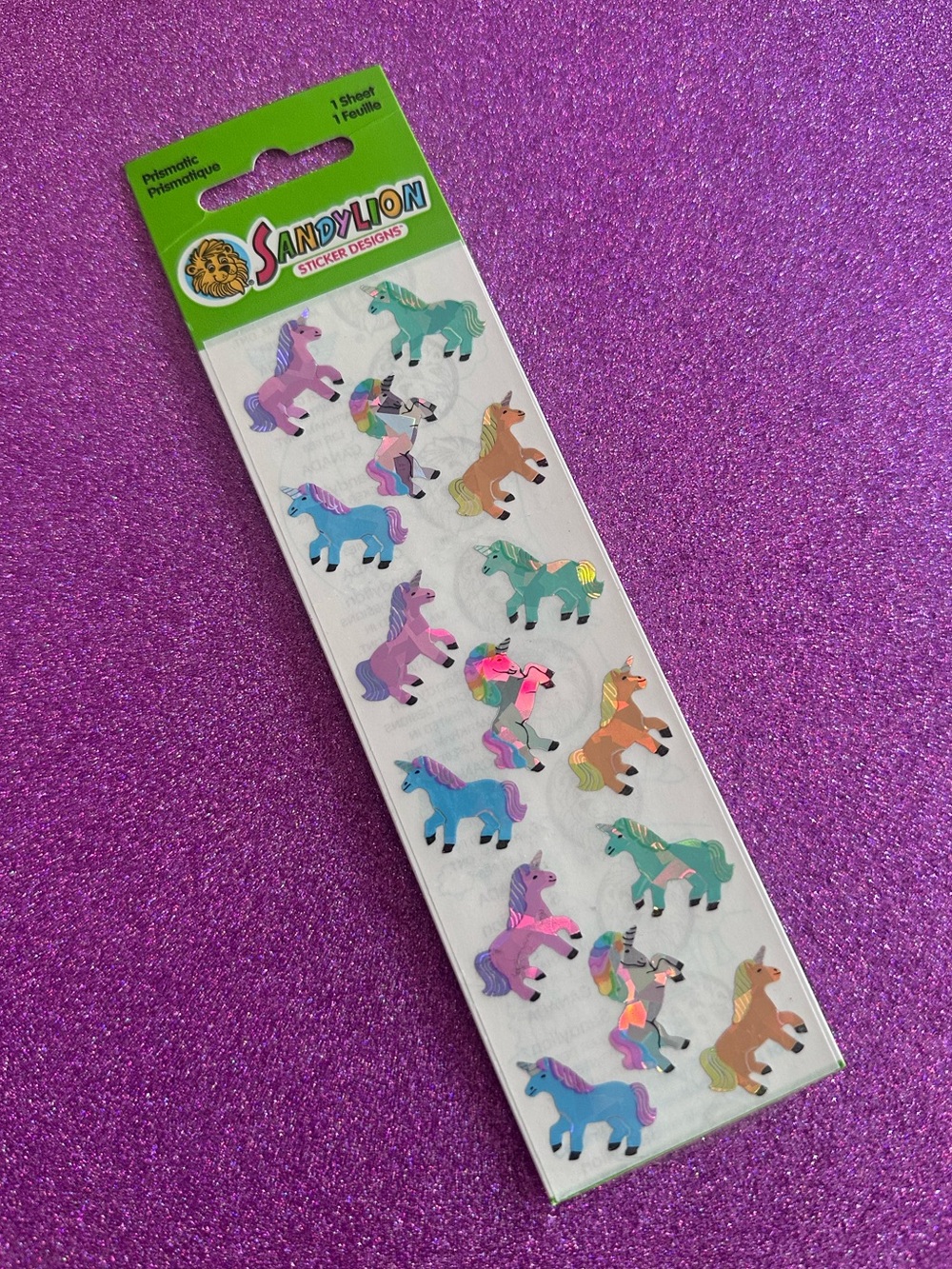 Sandylion Stickers Prismatic Unicorns full sticker sheet